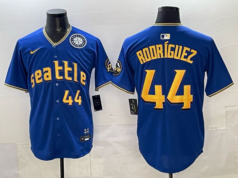 Men 2025 Seattle Mariners #44 Rodriguez Blue City Edition Nike MLB Jersey 33